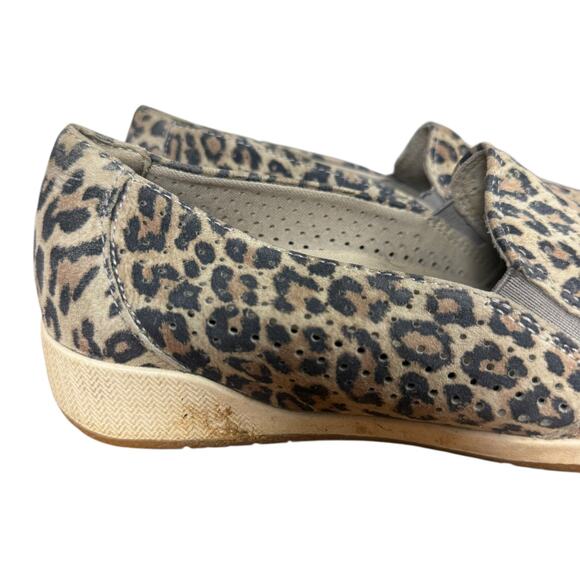 Dansko Odina Leopard Print Leather Suede Perforated Comfort Shoes sz 38 7.5 / 8 - Picture 12 of 16